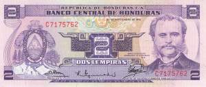 2 Lempiras 23.9.1976 UNC